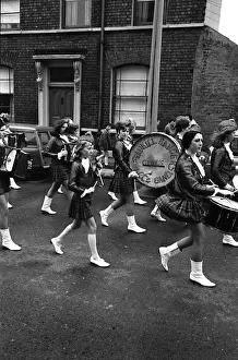 Girls band on parade, Belfast, Northern Ireland