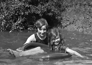 Bathe Prints: Two girls bathing in a stream