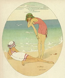 Danish Collection: Girls on Beach / Klods-Han