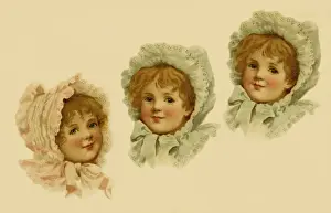 Three girls in bonnets