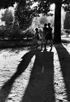 Prams Prints: Girls with Boy in Pram