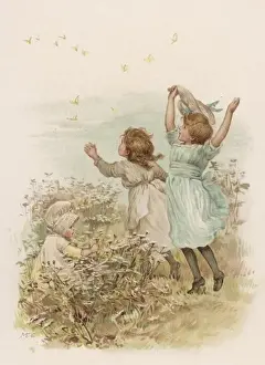 Swarm Prints: Girls Chase Butterflies