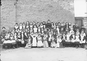 Crickhowell Prints: Girls at Crickhowell School, Crickhowell, Powys, Mid Wales
