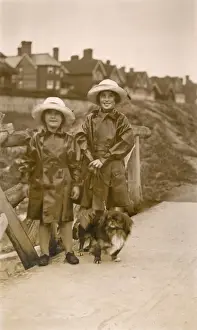 Pekingese Prints: Two girls and a dog, Westgate on Sea, Kent
