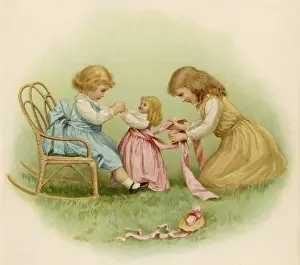 Two Girls Dress Doll