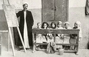 Arabs Collection: Six girls learning Arabic at school, Egypt