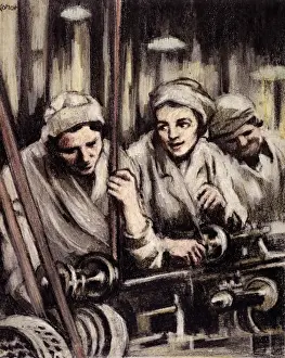 Crayon Prints: Girls at Munitions