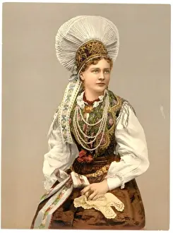 Carniola Prints: Girls in native costume, Carniola, Austro-Hungary