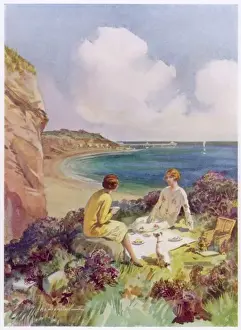 Splendid Prints: Girls Picnic by Sea