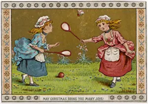 Battledore Prints: Girls Play Battledore