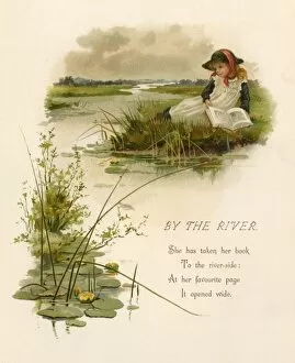 Images Dated 24th August 2012: Girls Reading by River