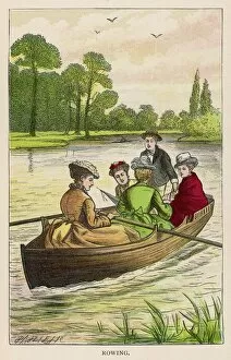 1876 Collection: Girls Rowing in 1876