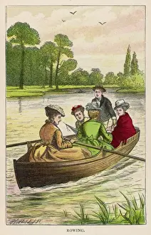 1876 Prints: Girls Rowing in 1876
