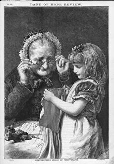 Images Dated 19th April 2011: Girls Shows Sewing / G ma