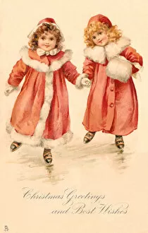 Two girls skating