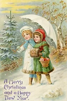Images Dated 22nd June 2012: Two girls out in the snow