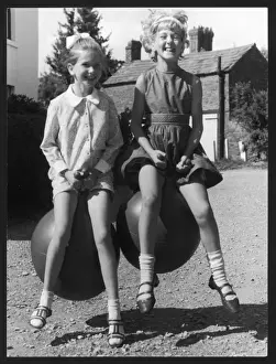 Bouncing Prints: Girls on Spacehoppers