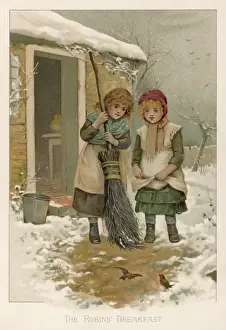C1880 Prints: Girls Sweep Snow C1880