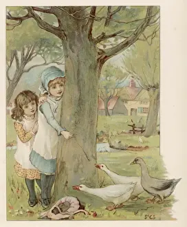 Girls Watch Geese