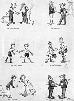 Images Dated 23rd April 2012: Giving a Hand at Wimbledon by H. M. Bateman