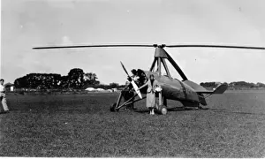 Batchelor Prints: Gladys Batchelor in front of Albert Batchelors Cierva C30A