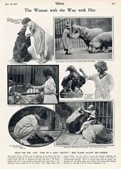 Jul21 Prints: Gladys Callow, the woman with a way with her pictured with various animals at London