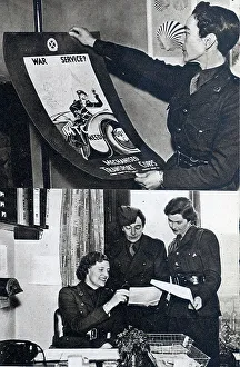 Gladys Collection: Gladys Calthrop with poster