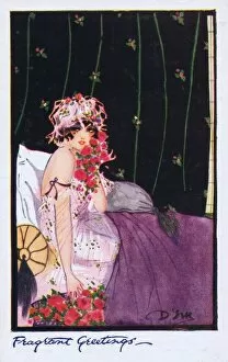 Sketch Gallery: Glamour art deco postcard by Dolly Tree