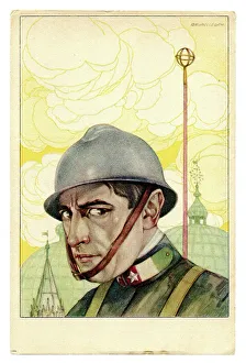 Umberto Prints: Glamourised head & shoulders of an Italian soldier