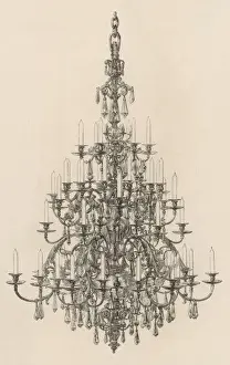 Glass / Bronze Chandelier