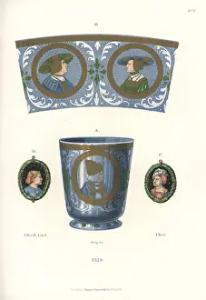 Glass goblet with enamel work, 1529