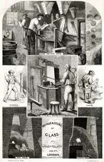 Apsley Collection: Glass making at Apsley Pellatt Factory, London