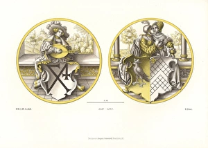 Artworksandappliancesfromthemiddleagestothe17thcentury Collection: Glass paintings showing coats of arms with