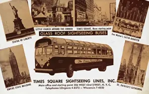 Sight Seeing Prints: Glass Roof Sightseeing Buses, New York