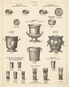 Catalog Prints: Glass tray, bottle tray, wine cooler, etc