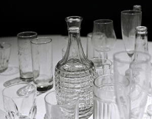 Glassware Collection: Glassware. Glasses, bottles and jars. Waino Aaltonen Museum