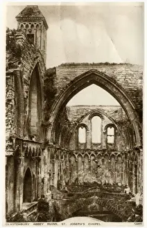 Glastonbury Prints: Glastonbury, Somerset - St. Josephs Chapel - Abbey Ruins