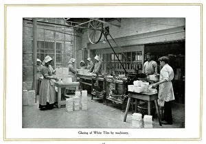 Glazing Prints: Glazing of white tiles by machinery, Alfred Meakin