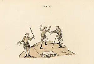 Anglo Saxon Gallery: Gleemen and trained bear, 10th century