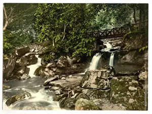Lynton Prints: Glen Lyn. falls and upper bridge, Lynton and Lynmouth, Engl