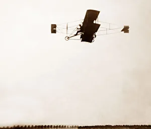 Glenn Prints: Glenn Curtis flying a Wright plane, early 1900s
