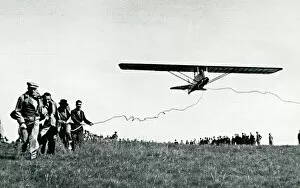 A glider catapulted into the air