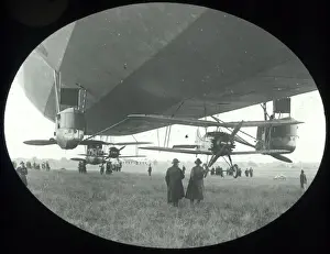 Gloster Grebes J7400 and J7385 attached beneath airship