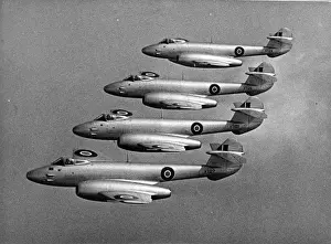 Four Prints: Four Gloster Meteor F4s of 245 Squadron based at Horsham