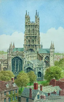Gloucester Prints: Gloucester Cathedral, Gloucestershire, from the west