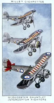 Gloster Prints: Gloucester Gauntlet interceptor fighter planes, WW1