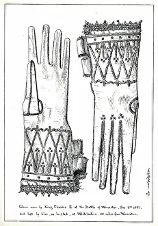 1650s Prints: Gloves worn by King Charles II at Battle of Worcester