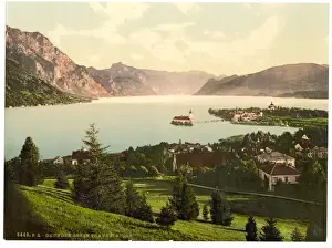 Gmunden, view towards Traunkirchen, Upper Austria, Austro-Hu