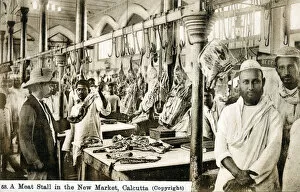 Hooks Gallery: (Goat) Meat Stall - New Market, Calcutta (Kolkata), West Bengal state, India