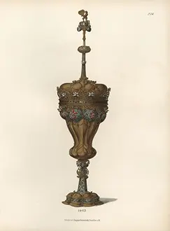 Goblet Prints: Goblet in gold-plated silver and enamel
